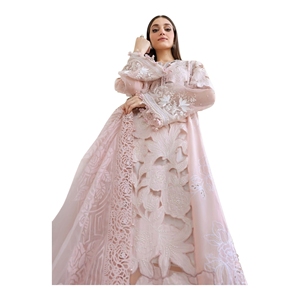 Elegante Salwar Kameez Rosa de Rayón con Bordado, Largo hasta el Suelo, Corte Holgado, Ropa India y Pakistaní para Bodas y Fiestas - Product Image 6