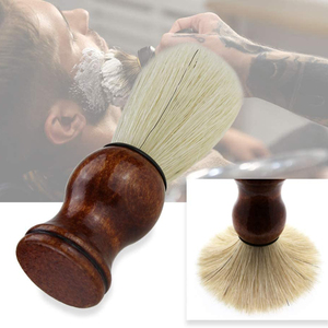 Rasoirs de barbier certifiés CE Classe I, manche en bois couleur marron, rasoirs à barbe, brosse à crème pour moustache synthétique et lisse - Product Image 5
