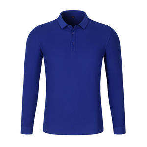 เสื้อโปโลแขนยาวผู้ชาย ผ้าถัก สีแดงล้วน คอปกติดกระดุม สไตล์ลำลอง ทรงปกติ รุ่น 2027 - Product Image 2