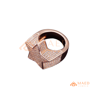 Anillo de Estrella con Diamantes Moissanite en Tono Oro Rosa para Hombre, Joyería Hip Hop, Estilo Moderno - Product Image 4