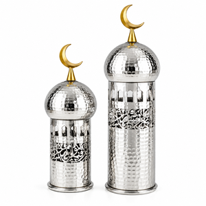 Vente en gros de dômes de mosquée en acier inoxydable avec calligraphie arabe, artisanat islamique de luxe du Moyen-Orient pour l'Aïd - Product Image 1