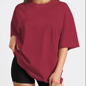 Oversized Crew Neck Tshirt Breathable Eco-Friendly Fabric Print Summer <b>Tunic</b> for Workout Gym Casual Home Wear - Product Image 1