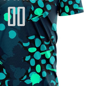 Maillot de football personnalisé sublimé, col rond, manches courtes, polyester respirant, motif à pois, vêtements de sport toutes saisons - Product Image 2