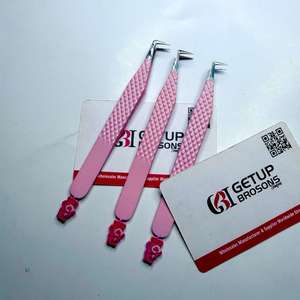 TeaDyBear Embout en acier inoxydable découpé, anti-statique, anti-magnétique, 90°, longueur 10 mm, pointe lisse, prise parfaite, logo personnalisé, rose poudré - Product Image 1