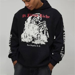<b>Custom</b> Men's Screen Printing Sweatshirt Breathable Eco-Friendly Premium Soft Cotton Fleece Casual Men's Pullover Hoodie OEM - Product Image 1