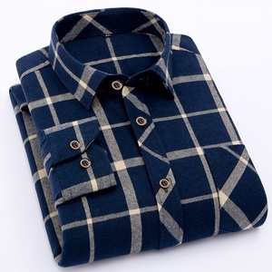 Camisa informal azul nueva moda personalizada, camisas con cuello levantado, camisas de manga larga a cuadros para hombre, hechas en la mejor calidad - Product Image 1