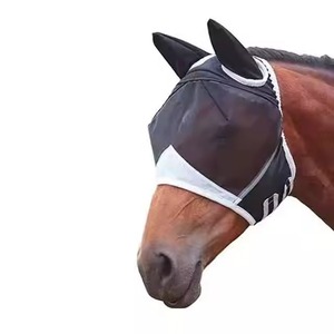 Masque anti-mouches pour cheval, durable, respirant, en maille, protection confortable, équipement équin, pour l'équitation en plein air, protection contre les mouches des pâturages, léger. - Product Image 2