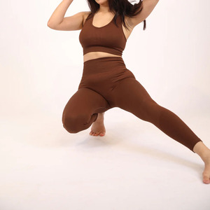Ensemble de yoga imprimé pour femme, pantalon taille haute et brassière de sport, 2 pièces, séchage rapide, léger, écologique, sans couture, polyester/nylon, pour l'entraînement - Product Image 2