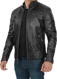 Nueva Colección: Chaqueta de Cuero para Hombre, Transpirable, Cálida para Otoño, con Cuello Alto, Logotipo Frontal, Estilo Vintage, Precio Razonable - Product Image 2