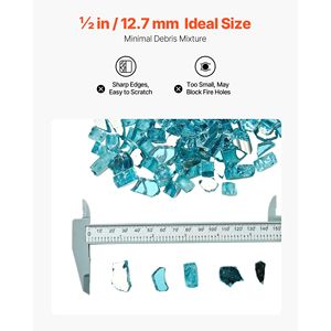 Pietre Riflettenti per Caminetto Resistenti alle Alte Temperature, 20 LBS/9 KG, 1/2 Pollice/12,7 mm, Senza Fumo, Set di Accessori per Caminetto - Product Image 5