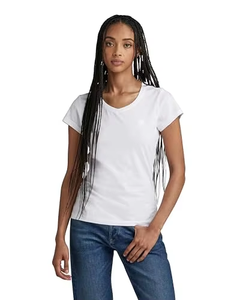 OEM/ODM Camiseta de punto de manga corta para mujer, de verano, moderna, con cuello en V, lisa, con estampado por transferencia térmica y bordado, anti-bolitas - Product Image 2