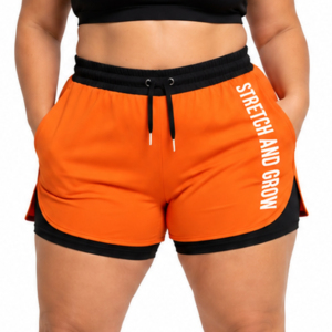 Shorts Deportivos de Doble Capa para Mujer, Tallas Grandes, con Cordón Ajustable en la Cintura, Shorts de Compresión Internos 2 en 1, Ropa Deportiva para Mujer - Product Image 1