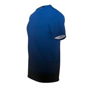 เสื้อยืดผู้ชายไล่เฉดสีน้ำเงินรอยัลถึงสีดำ แขนสั้น ทรงลำลอง คอกลม - Product Image 5