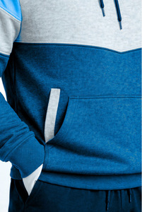 Sweat-shirts à capuche colorblock pour hommes, en molleton respirant 100% coton, tenues d'hiver décontractées - Product Image 3