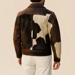 Chaquetas de cuero de cabra marrón personalizadas para invierno, chaquetas de cuero genuino para hombre y mujer, a la venta, a la moda. - Product Image 2