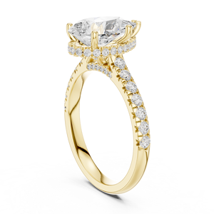Anillo de Compromiso con Diamante Corte Perla y Diamantes Laterales Cultivados en Laboratorio, Certificado GIA, Joyería Clásica para Mujer - Product Image 6