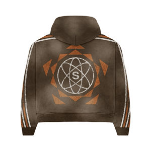 Survêtements imprimés délavés à l'acide effet soleil, avec logo personnalisé, en molleton bouclette 340 g/m² épais, coupe longue, style jogging évasé - Product Image 3