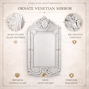 Espejo de Pared Barroco Veneciano Vintage |   Adorno Decorativo de Estilo Antiguo Ornamentado de Lujo |   Espejo para Decoración del Hogar, Dormitorio y Sala de Estar - Product Image 6