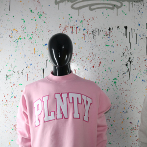 เสื้อสเวตเชิ้ตคอเต่า PLANTY PIINK สีขาว 100% ปักลาย Applique คอเสื้อกว้าง CLUSH INDUSTRIES - Product Image 2