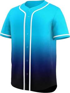 เสื้อเบสบอลแบบยูนิเซ็กซ์ แขนสั้น สีชมพู-น้ำเงิน ผ้าตาข่ายระบายอากาศ โพลีเอสเตอร์ ทรงปกติสำหรับผู้ใหญ่ ติดกระดุมด้านหน้า ปักชื่อได้ - Product Image 4