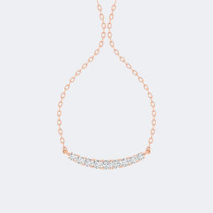 Collar con colgante de barra curva con engaste de puntas brillantes redondas de 1.00 quilates - Product Image 3