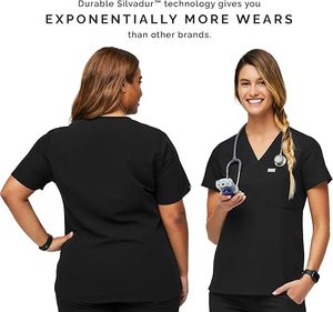 เสื้อสครับและชุดสครับสำหรับผู้หญิง — ทรงคลาสสิก, มีกระเป๋า 1 ช่อง, ยืดได้ 4 ทิศทาง, ป้องกันรอยยับ - Product Image 5