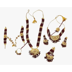 Conjunto de Collar con Colgante y Aretes con Piedras Chapadas en Oro de Primera Calidad, Estilo Clásico, para Bodas y Festivales - Product Image 1