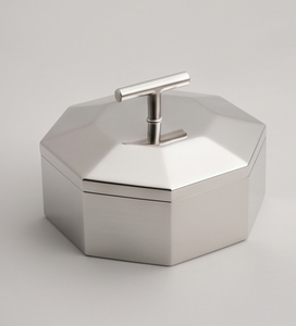 Elegante Contenedor Octagonal de Metal Plateado para Frutos Secos, Caja de Almacenamiento de Dátiles de Lujo, Lata Decorativa para Regalo, para el Hogar, la Cocina y Festividades - Product Image 1