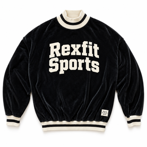 เสื้อสเวตเชิ้ตผู้ชาย Rexfit Sports ทรงโอเวอร์ไซส์ คอกลม สีดำขาว โลโก้  สำหรับใส่ในฤดูใบไม้ร่วง สไตล์สตรีทแวร์ ขายส่ง - Product Image 1
