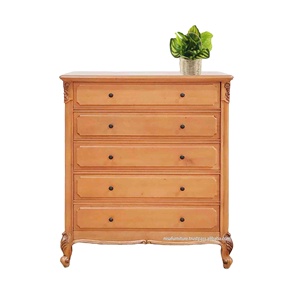 Cómoda Francesa Luis XVI de Madera Maciza de Caoba y Nogal con 5 Cajones y Tiradores Metálicos para Almacenamiento en Sala de Estar y Dormitorio - Product Image 6