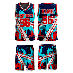 Maillot de basket-ball unisexe grande taille personnalisé réversible, séchage rapide, respirant, antibactérien, 100% polyester, uniforme d'été imprimé - Product Image 3