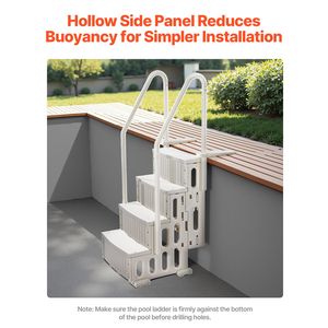 Escalera para Piscina de 4 Peldaños, Antideslizante, Resistente, con Barandillas Dobles, Capacidad de Carga Máxima de 400 Libras, para Piscinas de 48-54 Pulgadas - Product Image 3