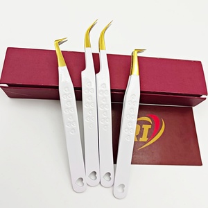 Pince à épiler professionnelle de précision pour extensions de cils, en acier inoxydable anti-magnétique, à pointe isolante à 90 degrés pour isolation des cils. - Product Image 3