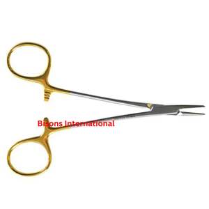 Portaagujas Manual de Acero Inoxidable BISONS para Cirugía General e Implantes Quirúrgicos - Punta de Carburo de Tungsteno de Alta Precisión - Product Image 3