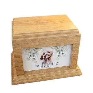Wooden Pet Cremation <b>Urn</b> Solid Wood Keepsake Casket Memorial Box for <b>Cat</b> and Dog Home Remembrance - Product Image 1