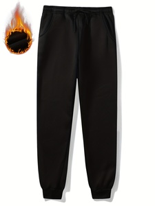 Mens Fleece <b>Lined</b> Jogger Trousers Winter Warm Sweatpants Casual <b>Pants</b> Wholesale Clothing Manufacturer - Product Image 3