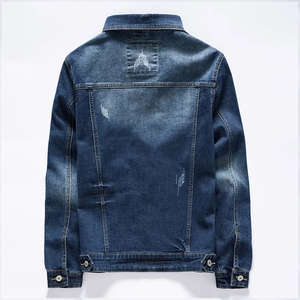 High Quality Men <b>Denim</b> <b>Jacket</b> <b>Custom</b> made anti wrinkle breathable Turn-down Collar Regular Fit Spring Wear Men's <b>Jacket</b> - Product Image 5