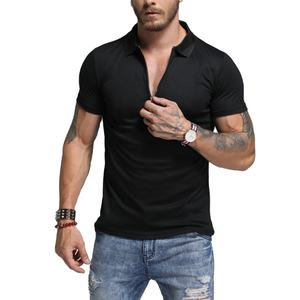 OEM personalizado 2022 hombres moda media cremallera cuello para Polo Camiseta 100% algodón piqué impresión digital - Product Image 1
