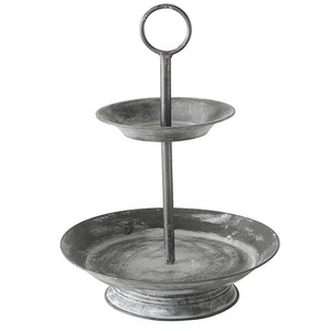 Nuevos Soportes de Metal Galvanizado de 2 Niveles para Pasteles de Boda, Bandejas Metálicas para Postres, Platos para Fiestas de Té, Pasteles de Boda y Cumpleaños - Product Image 3