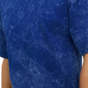 High Quality Acid Wash Front Logo T-Shirt for Men Custom Printing Oversized <b>Knitted</b> 100% Cotton OEM Wholesale Service - Product Image 5