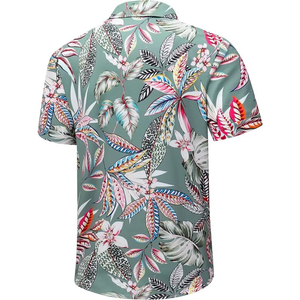Chemises de plage pour hommes à sublimation, séchage rapide, chemises hawaïennes florales pour hommes, chemise hawaïenne à imprimé feuilles pour hommes - Product Image 2