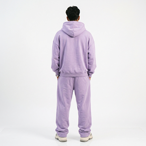 <b>Men</b> Distress Embroidery <b>Pullover</b> Hoodie Tracksuit Casual 100% Fleece Polyester Full Sleeve Oversize Baggy Winter Wear Tracksuit - Product Image 2