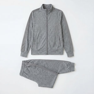 Womens Heather Grey Tracksuit Set <b>Zip</b> <b>Up</b> <b>Jacket</b> And Matching Track Pants Premium Athletic Loungewear Two Piece Outfit - Product Image 5
