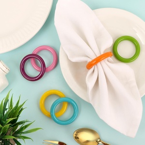 Colorful Resin Napkin <b>Rings</b> Set Morden Luxury Table Decor Party Accessory Durable Eco-Friendly 4.5cm Width Customizable - Product Image 2