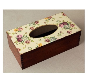 Boîte à mouchoirs décorative en bois imprimé sur mesure avec motif texturé artistique, qualité export - Product Image 5