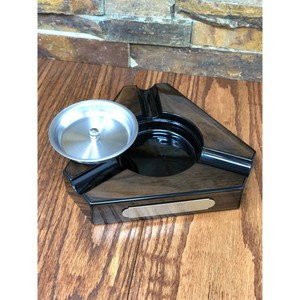 Cenicero de Escritorio Moderno de Madera con Inserto Metálico y Soporte para Cigarros para Uso Doméstico - Product Image 2