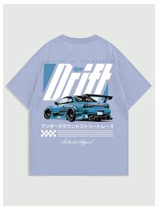 Camiseta estampada gráfica para hombre, azul claro, manga corta, cuello redondo, corte regular, informal, de jersey, a precio económico, de alta calidad - Product Image 2