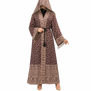 Premium Elegant Pashmina Abaya for Women | Traditional Paisley Print Breathable Lightweight <b>Ankle</b> Length Long Sleeve Prayer Wear - Product Image 6