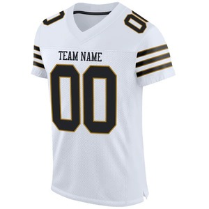 Camiseta de Fútbol Personalizada Blanca, Negra y Dorada, Auténtica, de Malla Transpirable, de Secado Rápido y Ligera - Product Image 3