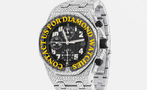 Reloj Personalizable de Oro Blanco con Diamantes Moissanite, Estilo Hip Hop, Cronógrafo, Esfera Negra, Características Únicas, Brillante, a un Precio Accesible - Product Image 6